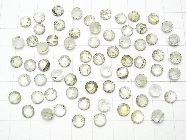 Labradorit x Kristall AAA Runde facettierter Cabochon 6x6 mm 3 Stück