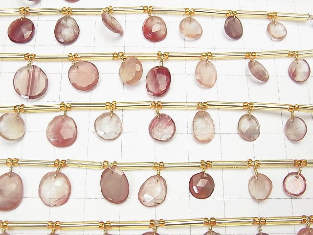 Mongolische Andesin AA++ Freiform Einseitig Rose Cut 1strang Perlen (12Stück)