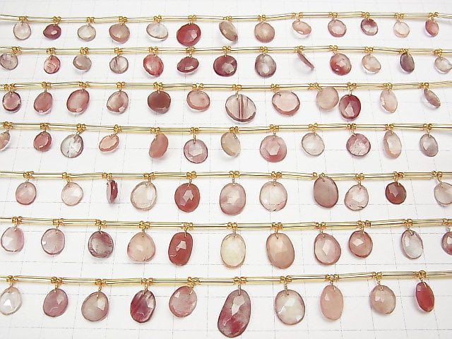 Mongolische Andesin AA++ Freiform Einseitig Rose Cut 1strang Perlen (12Stück)