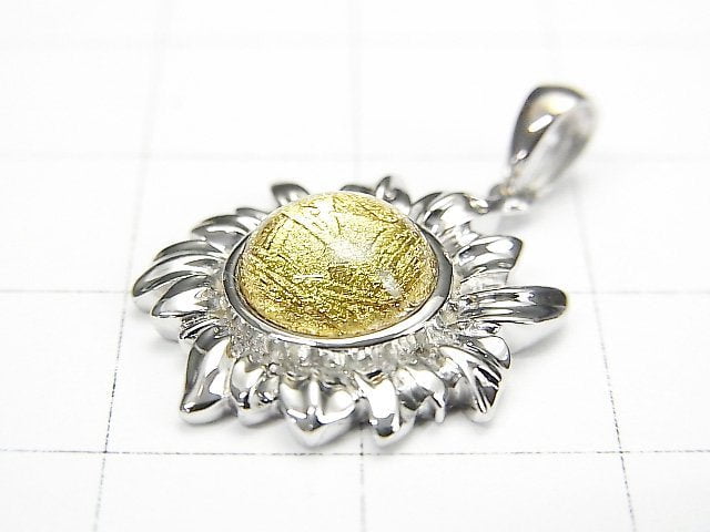Meteoriten-Sonnenmotiv Anhänger 18x17mm Gold Silber925