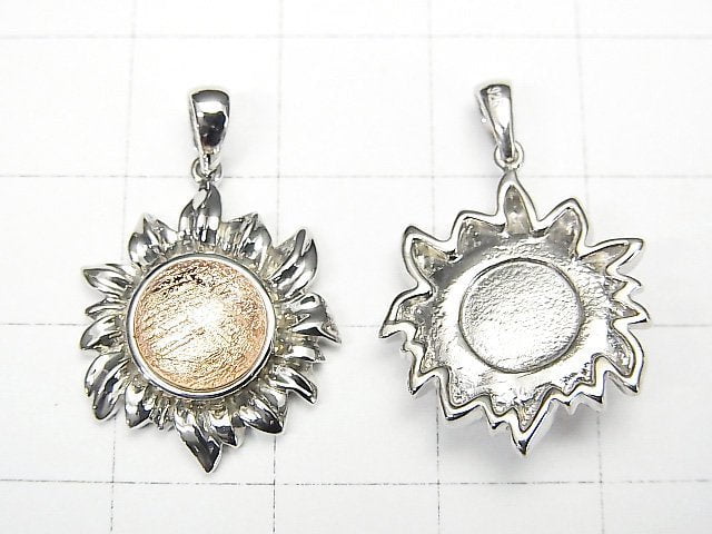 隕石太陽圖騰吊墜 18x17mm 粉金色 銀925