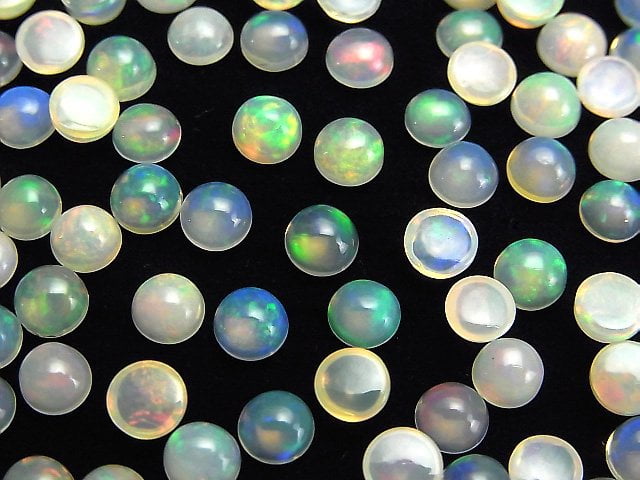 Hochwertiger Äthiopischer Opal AAA runde Cabochon 5x5mm 10 Stück