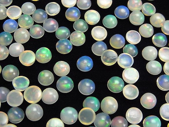 Hochwertiger Äthiopischer Opal AAA runde Cabochon 5x5mm 10 Stück