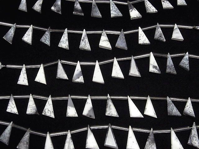 Dendrite Opal Flat Triangle 18x9mm 1strand beads (9pcs)