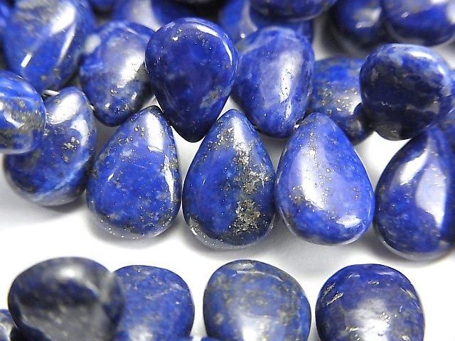 高品質青金石 AA++ 梨形(平滑)半串或單串珠子(約 7 英吋/18 公分)