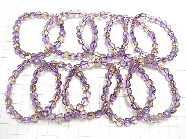 Hochwertiger Amethyst x Citrin AAA- Stern 8x8x5mm Armband