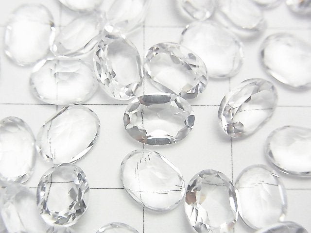高品質水晶 AAA 橢圓刻面裸石 8x6mm 5顆