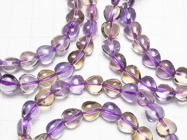 Hochwertiger Amethyst x Citrin AAA- Herzform 8x8x6mm Armband