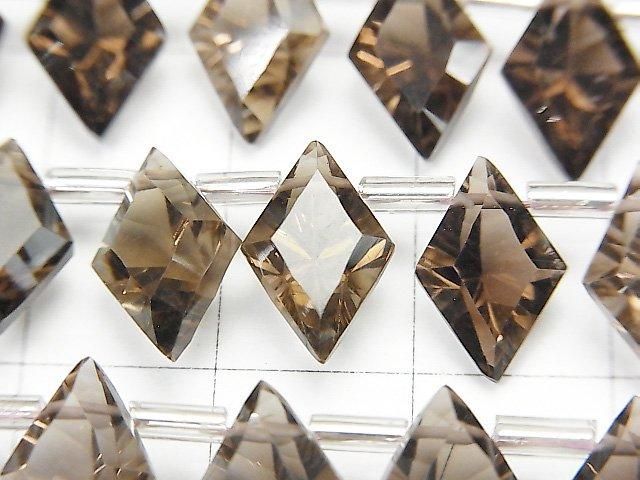 Perles 1 brin (13pcs) en Quartz Fumé de Haute Qualité, AAA, taille concave diamant 12x8mm
