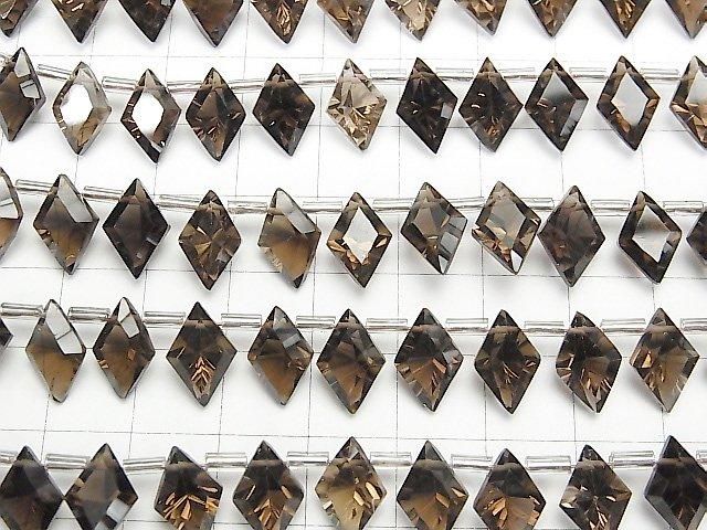 Perles 1 brin (13pcs) en Quartz Fumé de Haute Qualité, AAA, taille concave diamant 12x8mm