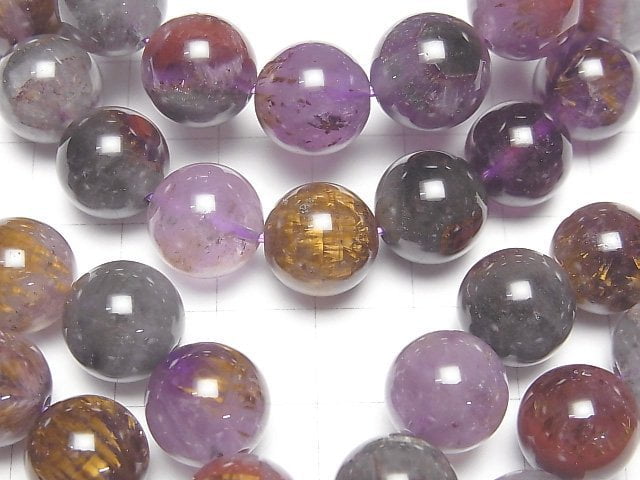 Cacoxenit in Amethyst AA++ rundes 12mm Armband