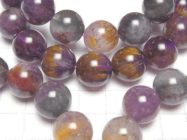 Cacoxenit in Amethyst AA++ rundes 14mm Armband