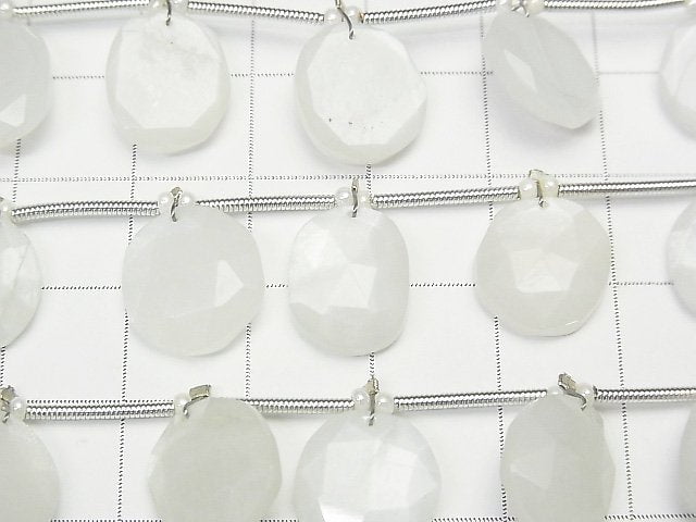 白石 AAA - 隨形單面玫瑰切割 1串 (9顆)