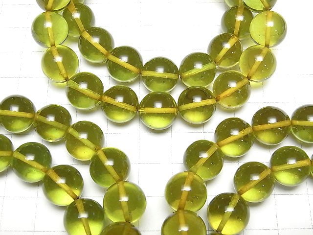 Grüner Amber Rund 12mm Armband
