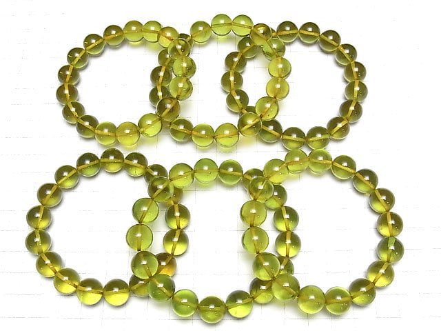Grüner Amber Rund 12mm Armband