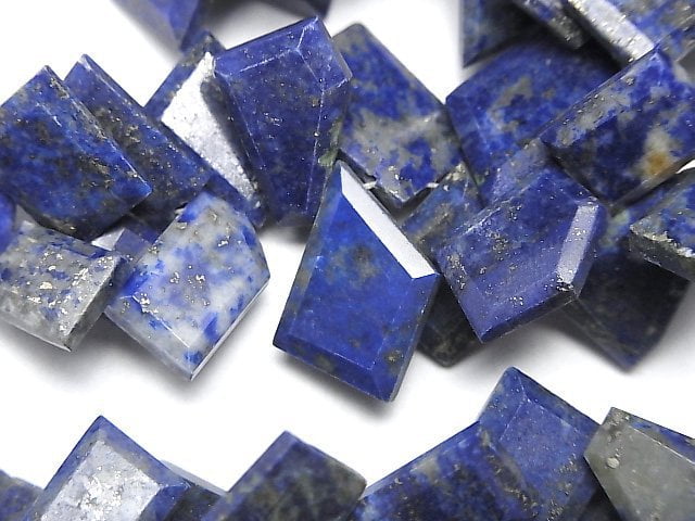 青金石 AA+ 粗糙切片刻面半串或1串珠子 (約3英吋/8公分)