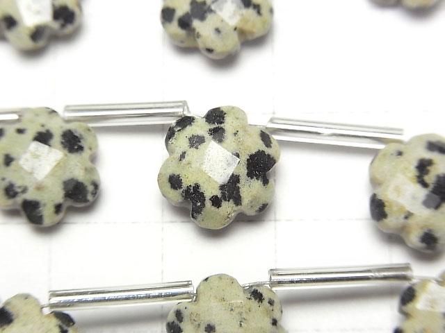 達爾馬提亞碧玉花朵 (刻面) 11x10x5mm 1串 (9顆)