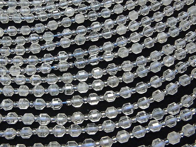 Natürlicher Weißtopas AA++ Doppelspitze Facettiert Rohr 6x5mm 1 Strang Perlen (ca. 15 Zoll / 36 cm)