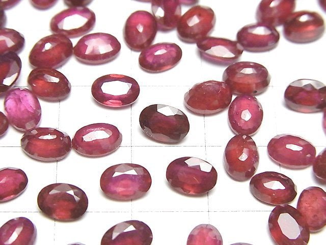 Hochwertiger Rubin AA++ Lose ovale facettierte 7x5mm 2Stk