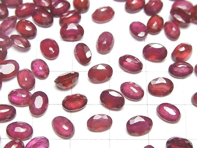 Hochwertiger Rubin AA++ Lose ovale facettierte 7x5mm 2Stk