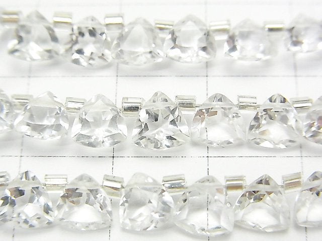 高品質水晶 AAA 三角形刻面 6x6mm 1串 (28顆)