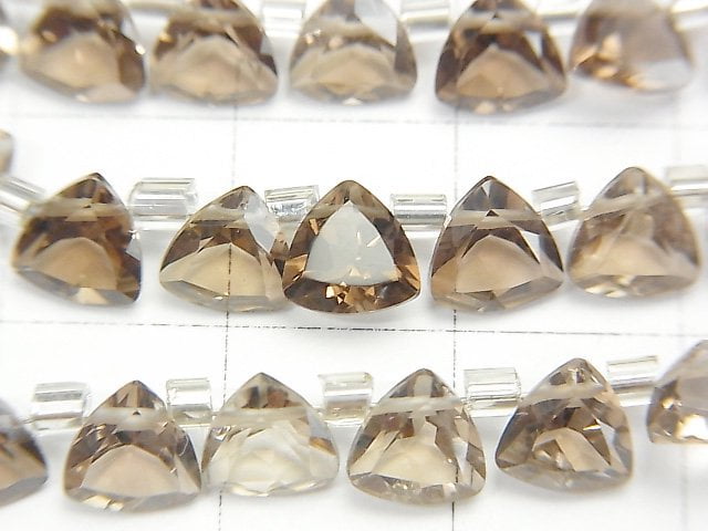 高品質煙水晶 AAA 三角刻面 6x6mm 1串 (28顆)