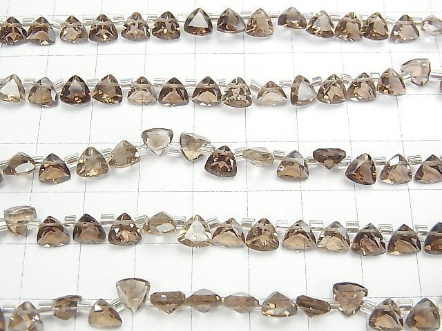 High Quality Smoky Quartz AAA Triangle Faceted 6x6mm 1strand beads (28pcs )