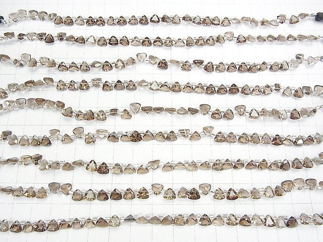 High Quality Smoky Quartz AAA Triangle Faceted 6x6mm 1strand beads (28pcs )