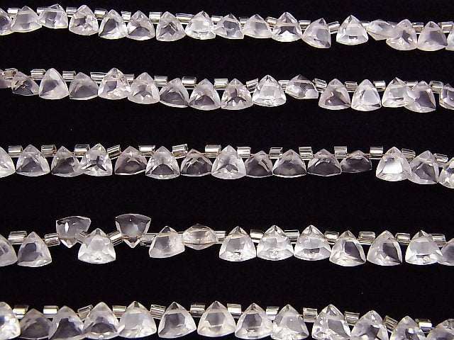 High Quality Rose Quartz AAA Triangle Faceted 6x6mm 1strand beads (28pcs)