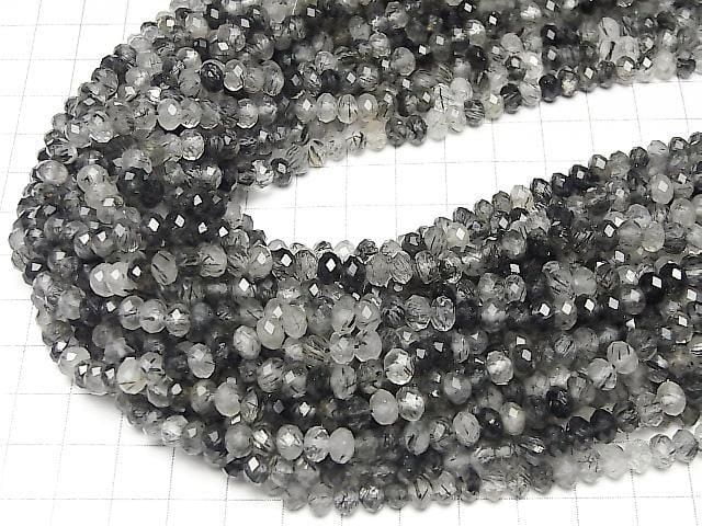 High Quality! Tourmaline Quartz AA Faceted Button Rondelle 6x6x4mm Half or 1strand beads (approx. 15 inches/37 cm)