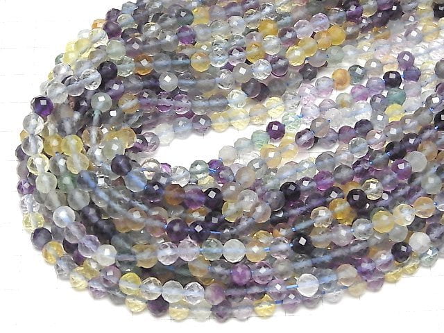 High Quality! Multicolor Fluorite AA++ Faceted Round 6mm 1strand beads (aprx.15inch/37cm)