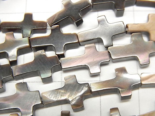 Perlmutt MOP Brauner Kreuz 12x8mm 1strang Perlen (ca. 15 Zoll / 38 cm)