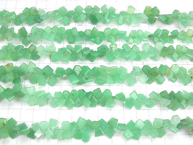 Chrysopras AA+ Rohschnitt facettierte halb oder 1strang Perlen (ca. 7 Zoll / 18 cm)