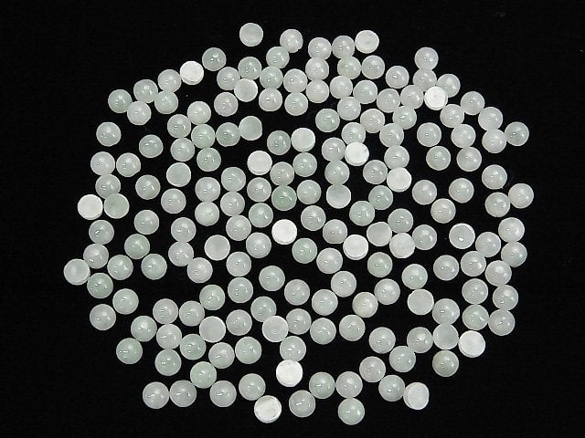 Birmesische Jadeit AAA Rund Cabochon 4x4mm 2Stk