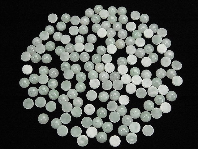 Birmesische Jadeit AAA Rund Cabochon 6x6mm 2Stk