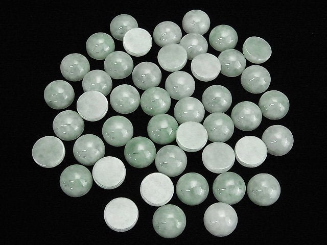 Burma Jadeit AAA Rund Cabochon 14x14mm 1Stk