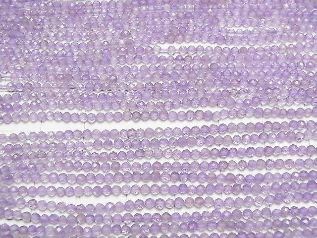 Hochwertig! Rosa Amethyst AAA- Halb Facettiert Rund 2mm 1Strang Perlen (ca. 12 Zoll / 30 cm)