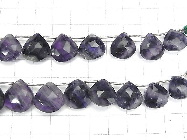 Purple Fluorite AA+ Chestnut Faceted Briolette 1strand beads (12pcs)