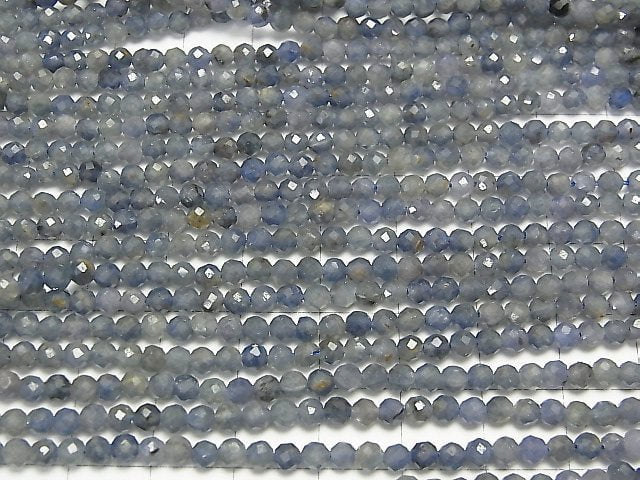 Hochwertige! Sri Lanka Saphir AA facettiert rund 3-3,5mm 1 Strang Perlen (ca. 15 Zoll / 37 cm)