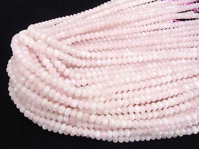 Hochwertig! Flash, Rosenquarz facettierte Knopf-Rondelle 6x6x4mm halb oder 1Strang Perlen (ca. 15 Zoll / 36 cm)