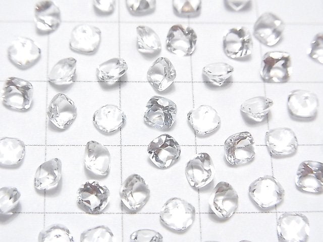 高品質白色托帕石 AAA 級 刻面方形裸石 4x4mm 10顆