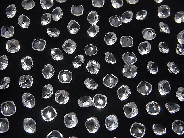 Hochwertiger weißer Topas AAA Lose Stein quadratisch facettiert 4x4mm 10 Stück