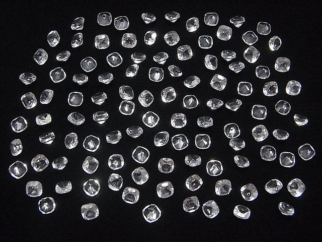 Hochwertiger weißer Topas AAA Lose Stein quadratisch facettiert 4x4mm 10 Stück