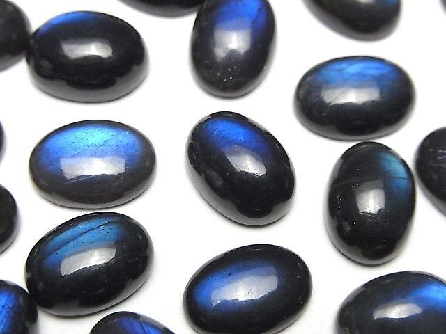 高品質黑色拉長石 AAA 級 – 橢圓素面 14x10mm 1顆