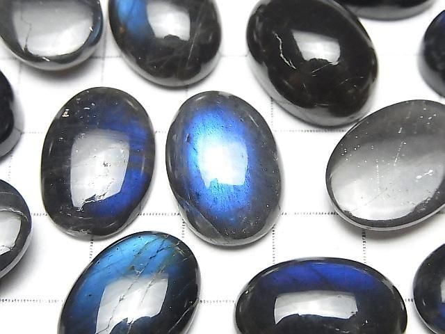 高品質黑拉長石 AAA 橢圓蛋面 18x13mm 1顆