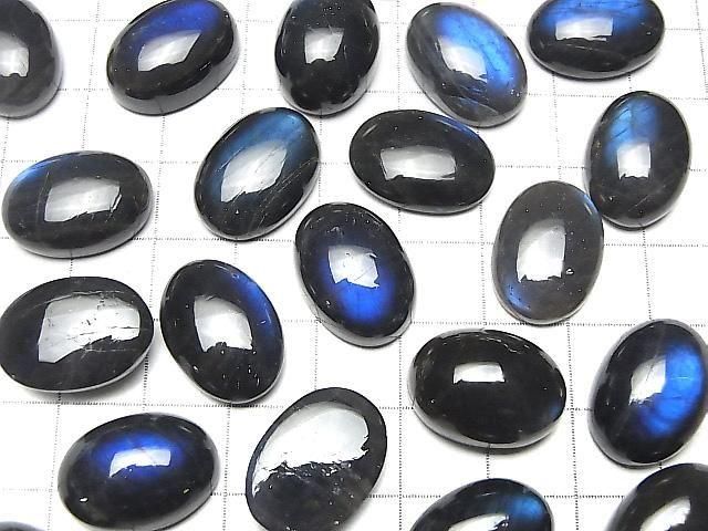 高品質黑拉長石 AAA 橢圓蛋面 18x13mm 1顆