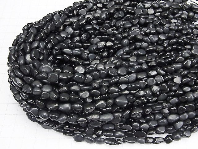 Russischer Schungit AAA Nugget 1Strang Perlen (ca. 15 Zoll / 36 cm)