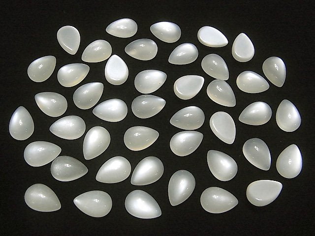Weißer Mondstein AAA Tropfenform Cabochon 12x8mm 3Stücke