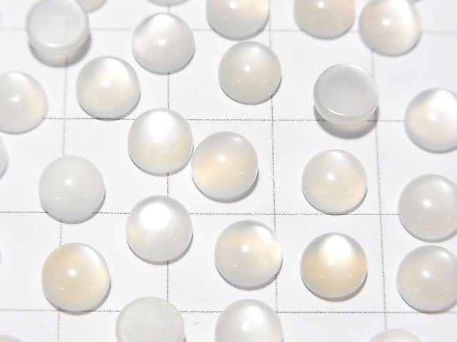 白月光石 AAA 圓形素面蛋面 6x6公釐 10顆