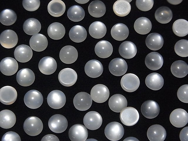 Weißer Mondstein AAA Rund Cabochon 6x6mm 10Stücke